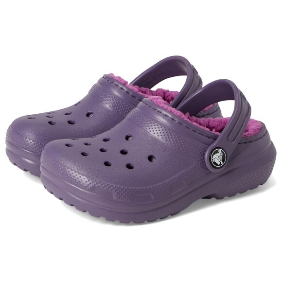 NEW CROCS Toddler/Kids Sizes C7, C12 Classic Lined Clog - Nightshade - Picture 2 of 6